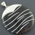 Sterling Silver Black Bone Shell Pendant (Indonesia)