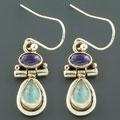 Iolite & Moonstone Sterling Silver Earrings (India)