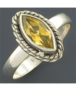 Citrine Sterling Silver Solitaire Ring (India)