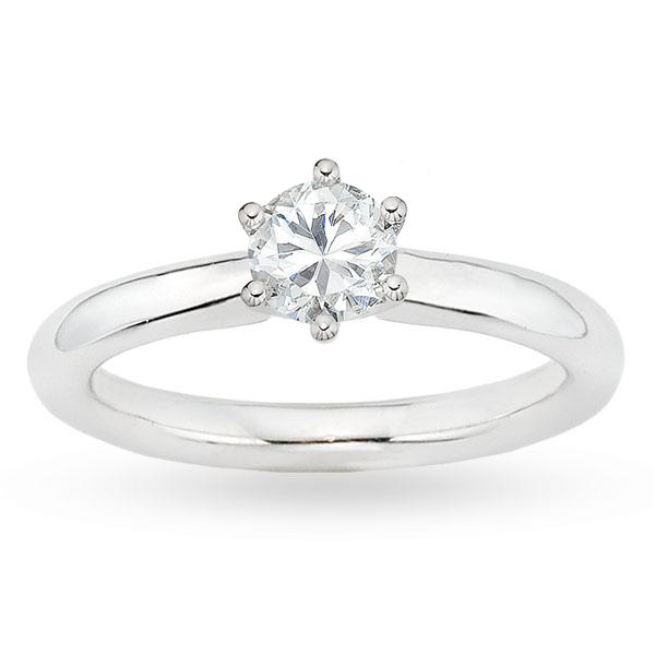18k White Gold 5/8ct TDW GIA Certified Diamond Solitaire Ring (E, VS2)