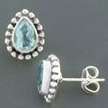 Blue Topaz Silver Earrings (India)