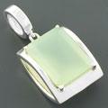 'Green Window' Chalcedony Silver Pendant (India)