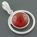 'Sanguine Sunset' Carnelian Round Pendant (China)