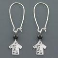 'Summer Shirts' Black Onyx Silver Earrings (China)