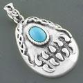 'Ancient Charm' Turquoise Silver Pendant (China)