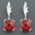 Faceted Carnelian Silver Earrings (China)