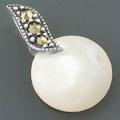 Mother of Pearl and Marcasite Silver Pendant (China)