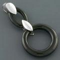 'Circle of Intrigue' Black Onyx Silver Pendant (China)