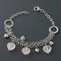 'Rose Heart' Silver Charm Bracelet (China)