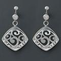 Silver Lacework CZ Earrings (China)