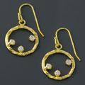CZ Golden Silver Circle Earrings (China)