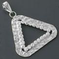 CZ Hammered Silver Triangle Pendant (China)