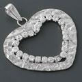 Silver Cubic Zirconia Heart Pendant (China)