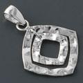Hammered Silver Diamond Shaped Pendant (China)