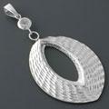 Sterling Silver Cubic Zirconia Leaf-shaped Pendant (China)