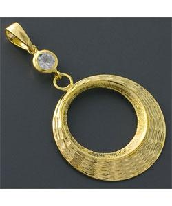 CZ Golden Silver Circle Pendant (China)
