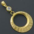 CZ Golden Silver Circle Pendant (China)