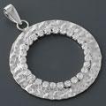 CZ Hammered Silver Circlet Pendant (China)