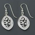 Silver Lacework Oval Earrings (China)
