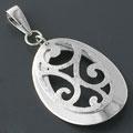 Silver Lacework Oval Pendant (China)