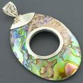 Rainbow Abalone Silver Ring Pendant (Indonesia)
