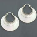 Mother of Pearl Silver Crescent Earrings (Indonesia)