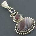 Multi-gemstone Silver Pendant (Indonesia)