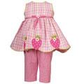 Toddler Girl's Pink Strawberry Capris Set