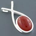 10ct Red Onyx and Sterling Silver Pendant (India)