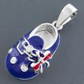 Enameled CZ Silver Shoe Pendant (Thailand)