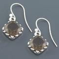 Smoky Quartz Silver Earrings (India)