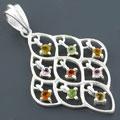 'Kaleidoscope Window' Tourmaline Silver Pendant (India)