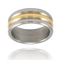 Gold Plated Polished Rounded Titanium Ring