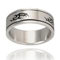 Stainless Steel Ring with Tribal Design