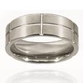 Grooved Brushed and Polished Tungsten Ring
