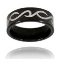 Black-plated Tungsten Carbide Ring with Tribal Design
