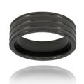 Black-plated Grooved Tungsten Carbide Ring