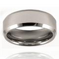 Beveled Edge Polished Tungsten Ring