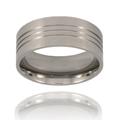 Titanium Grooved Brushed Ring