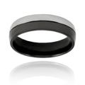 Black-Plated Grooved Polished Titanium Ring