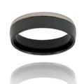 Black-plated Grooved Polished Titanium Ring