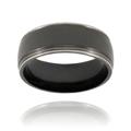 Black-plated Titanium Ring with Grooved Lines