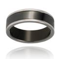 Black Plated Grooved Polished Flat Titanium Ring