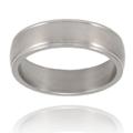 Grooved Brushed and Polished Titanium Ring