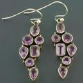 Amethyst Cluster Silver Earrings (India)