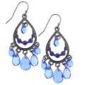 1928 Jewelry Hematite-tone Blue Teardrop Earrings