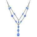 1928 Jewelry Blue Drops Layered Necklace