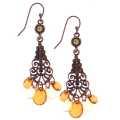 1928 Jewelry Filigree Drops Chandelier Earrings