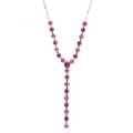 1928 Jewelry Silvertone Rose Hues Y-style Necklace
