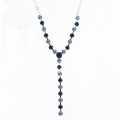 1928 Jewelry Silvertone Blue Hues Y-style Necklace